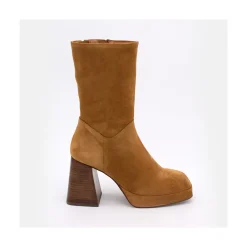 ANGEL ALARCON Olama - Botas De Mujer Comodas De Ante Con Tacon Chunky Y Plataforma Discount