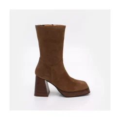 ANGEL ALARCON Olama - Botas De Mujer Comodas De Ante Con Tacon Chunky Y Plataforma Discount