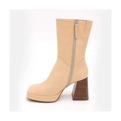 ANGEL ALARCON Olama - Botas De Mujer Comodas De Ante Con Tacon Chunky Y Plataforma Sale