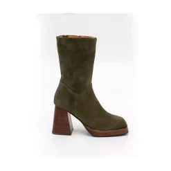 ANGEL ALARCON Olama - Botas De Mujer Comodas De Ante Con Tacon Chunky Y Plataforma Clearance