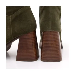 ANGEL ALARCON Olama - Botas De Mujer Comodas De Ante Con Tacon Chunky Y Plataforma Clearance