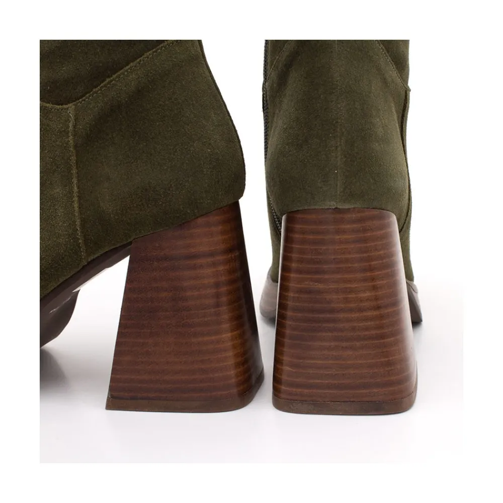 ANGEL ALARCON Olama - Botas De Mujer Comodas De Ante Con Tacon Chunky Y Plataforma Clearance