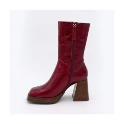ANGEL ALARCON Olama - Botas De Mujer Comodas De Piel Brillante Con Tacon Chunky Y Plataforma Outlet