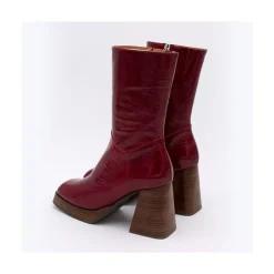 ANGEL ALARCON Olama - Botas De Mujer Comodas De Piel Brillante Con Tacon Chunky Y Plataforma Outlet