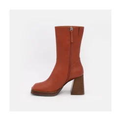 ANGEL ALARCON Olama - Botas De Mujer Comodas De Piel Con Tacon Chunky Y Plataforma Clearance