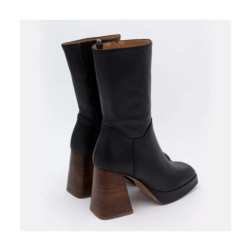 ANGEL ALARCON Olama - Botas De Mujer Comodas De Ante Con Tacon Chunky Y Plataforma New