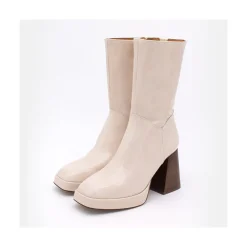 ANGEL ALARCON Olama - Botas De Mujer Comodas De Piel Con Tacon Chunky Y Plataforma Sale