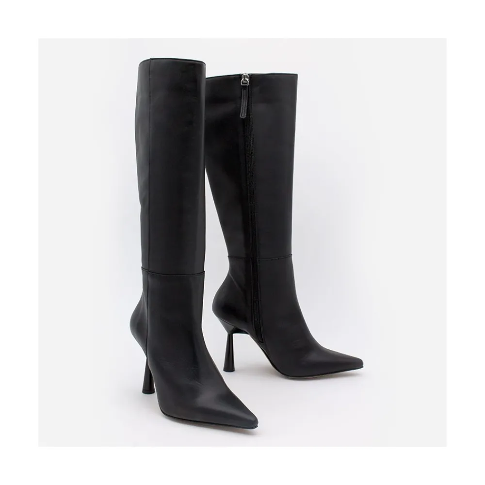 ANGEL ALARCON Ozzy - Bota Elegante De Piel Con Tacon Alto Outlet