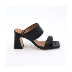 ANGEL ALARCON Parton Gem - Sandalias Metalizadas Acolchadas Con Cristales Brillantes Y Tacon Comodo