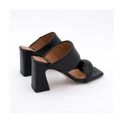 ANGEL ALARCON Parton Gem - Sandalias Metalizadas Acolchadas Con Cristales Brillantes Y Tacon Comodo
