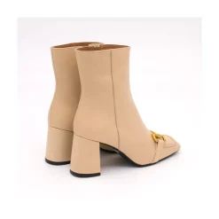 ANGEL ALARCON Pryor - Botin De Piel Con Adorno Metalico Y Cremallera New
