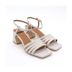 ANGEL ALARCON Roberts - Sandalia De Tacon De Multitiras Con Pulsera Al Tobillo New