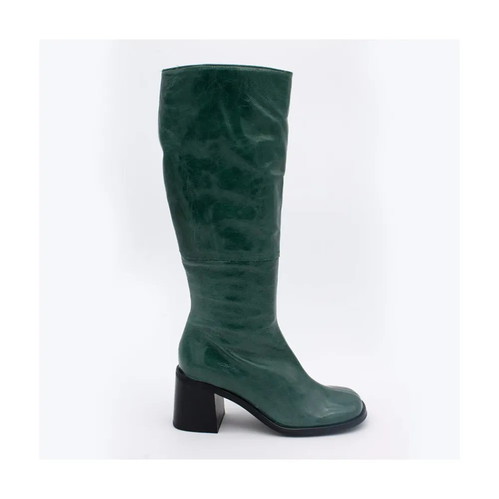 ANGEL ALARCON Rush - Bota De Tacon De Piel Brillante Discount