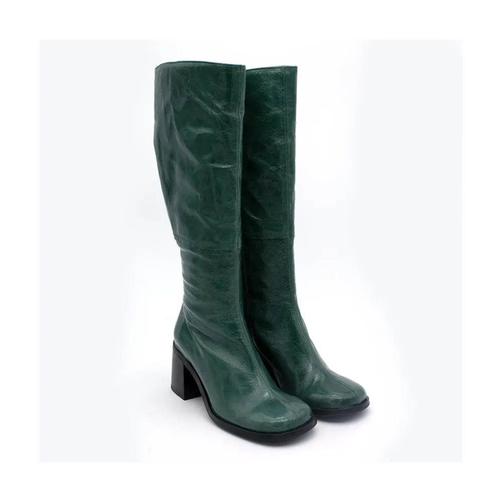ANGEL ALARCON Rush - Bota De Tacon De Piel Brillante Discount
