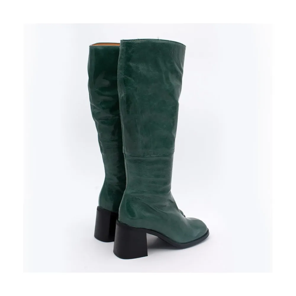 ANGEL ALARCON Rush - Bota De Tacon De Piel Brillante Discount