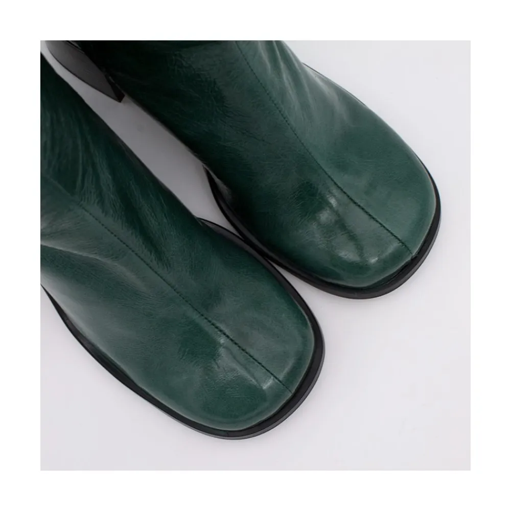 ANGEL ALARCON Rush - Bota De Tacon De Piel Brillante Discount