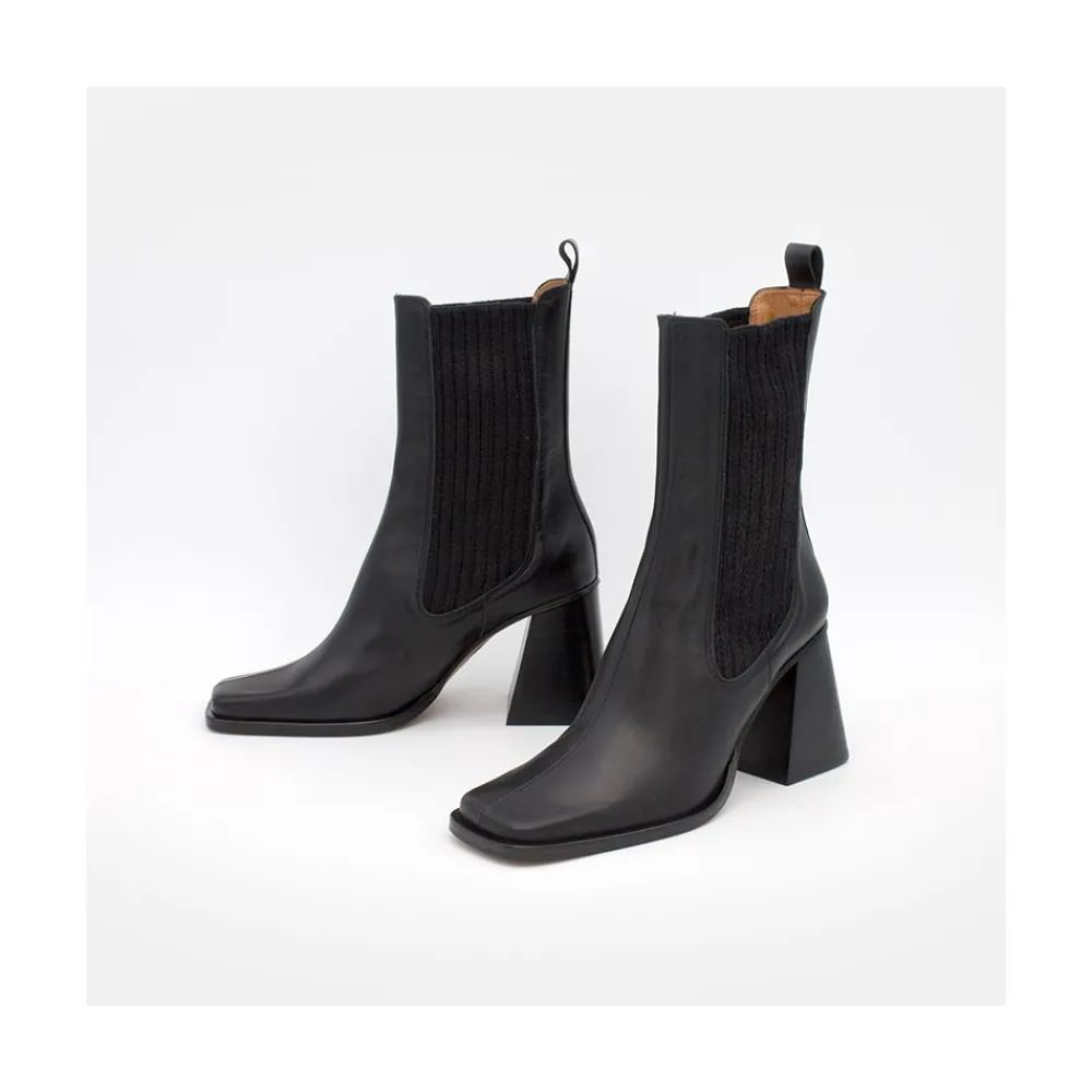 ANGEL ALARCON Sabogal - Botines Chelsea Con Elastico De Lana De Tacon Geometrico Alto Hot