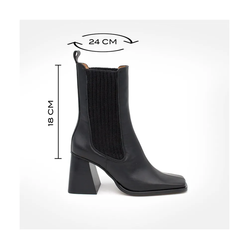 ANGEL ALARCON Sabogal - Botines Chelsea Con Elastico De Lana De Tacon Geometrico Alto Hot