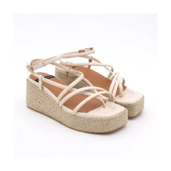 ANGEL ALARCON Shirelles - Sandalia De Piel De Cuna De Esparto Trenzado Discount