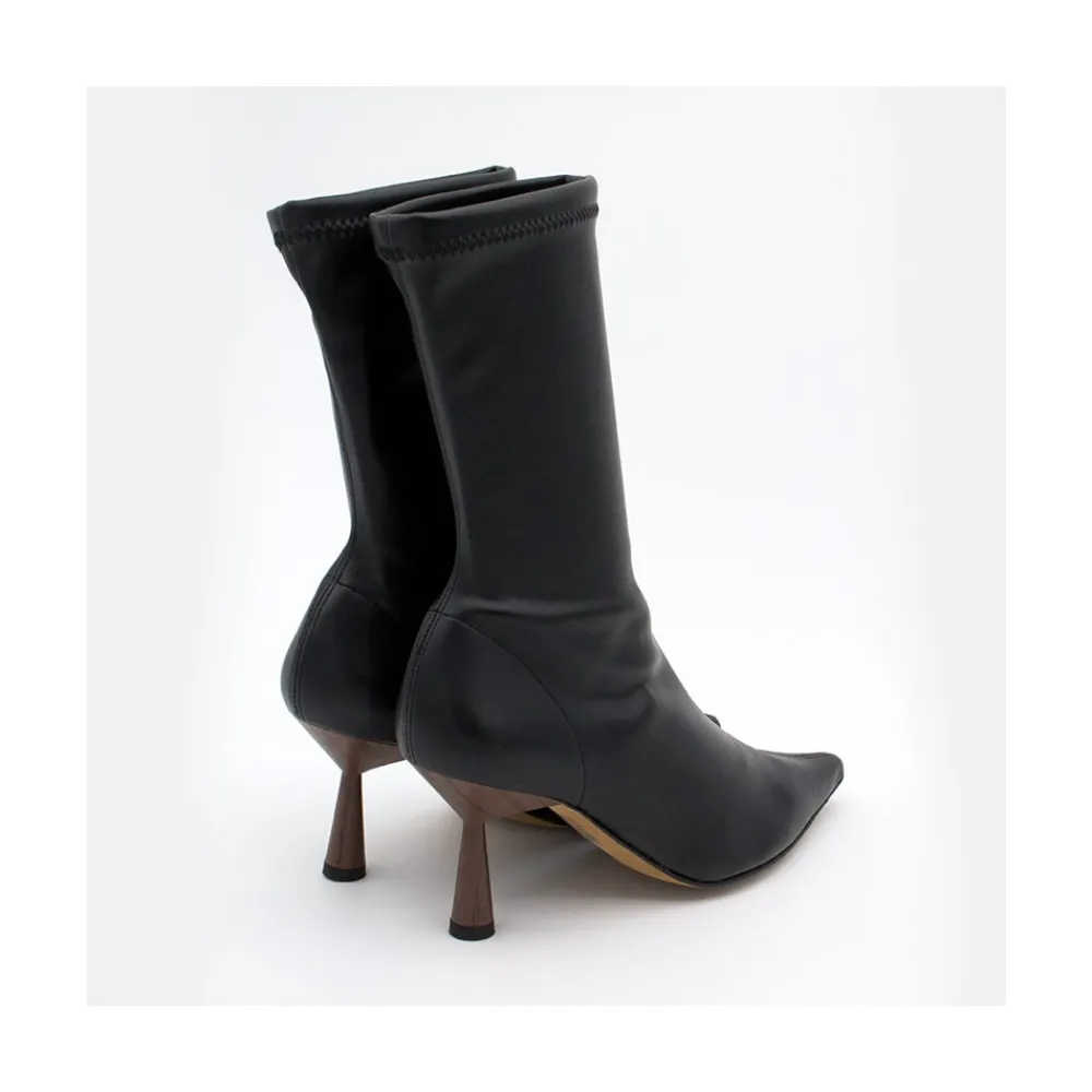 ANGEL ALARCON Small Lori - Botin Elastico Con Tacon Alto Y Punta Fina