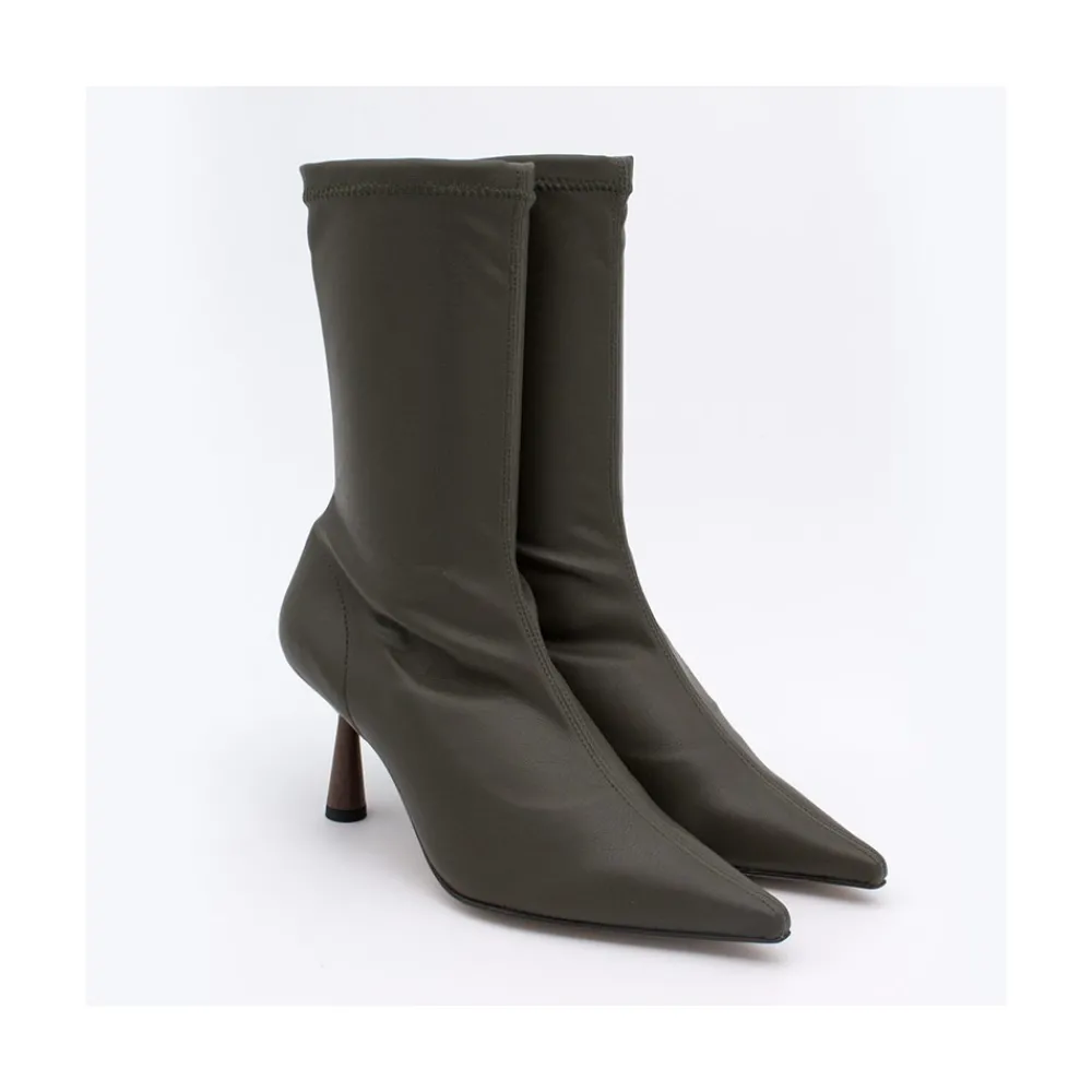 ANGEL ALARCON Small Lori - Botin Elastico Con Tacon Alto Y Punta Fina