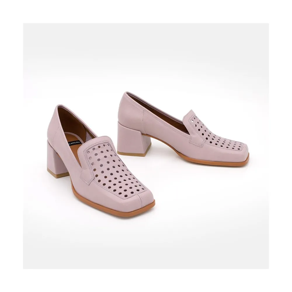 ANGEL ALARCON Tatum - Mocasin De Piel De Verano Con Tacon Online