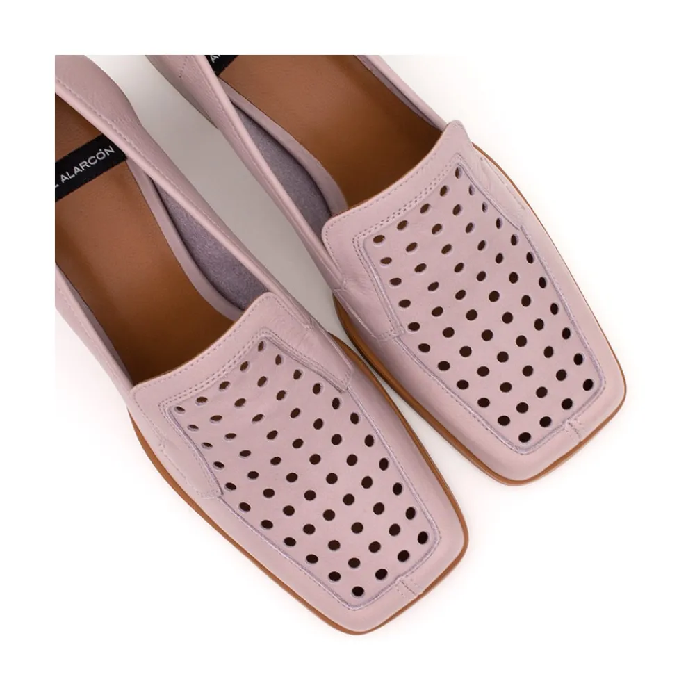 ANGEL ALARCON Tatum - Mocasin De Piel De Verano Con Tacon Online
