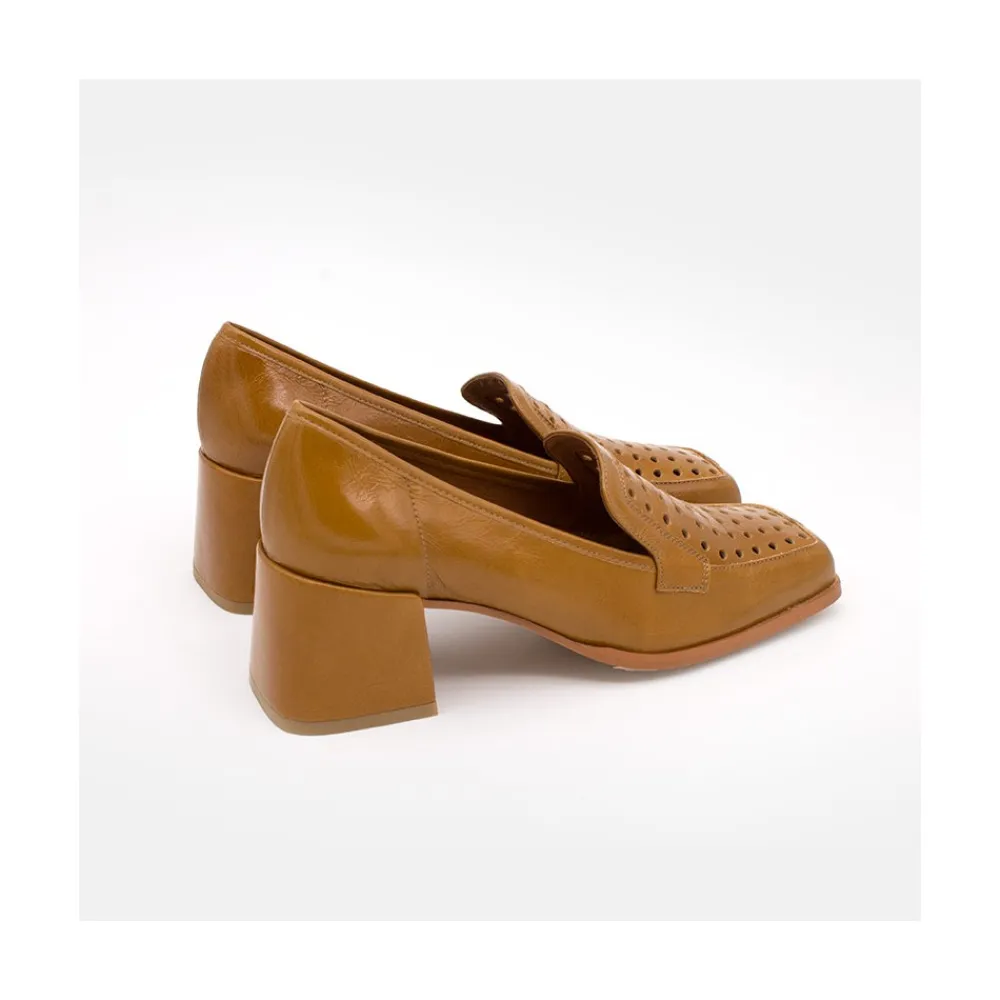 ANGEL ALARCON Tatum - Mocasin De Piel De Verano Con Tacon