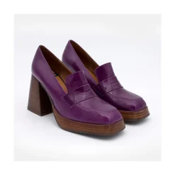 ANGEL ALARCON Tular - Mocasines De Mujer De Piel Brillante Con Tacon Alto Y Plataforma Discount