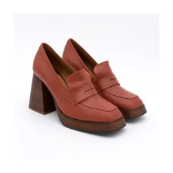 ANGEL ALARCON Tular - Mocasines De Mujer De Piel Con Tacon Alto Y Plataforma Hot