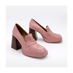ANGEL ALARCON Tular - Mocasines De Mujer De Piel Brillante Con Tacon Alto Y Plataforma Sale