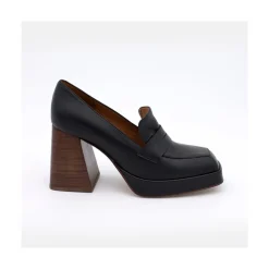 ANGEL ALARCON Tular - Mocasines De Mujer De Piel Con Tacon Alto Y Plataforma