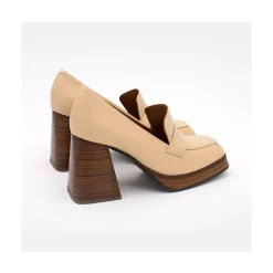 ANGEL ALARCON Tular - Mocasines De Mujer De Piel Con Tacon Alto Y Plataforma Clearance