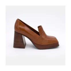 ANGEL ALARCON Tular - Mocasines De Mujer De Piel Brillante Con Tacon Alto Y Plataforma Outlet