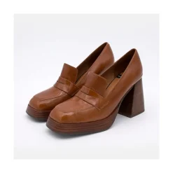 ANGEL ALARCON Tular - Mocasines De Mujer De Piel Brillante Con Tacon Alto Y Plataforma Outlet