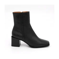 ANGEL ALARCON Twain - Botin Comodo De Piel Con Costuras Y Tacon Medio Clearance