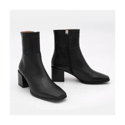 ANGEL ALARCON Twain - Botin Comodo De Piel Con Costuras Y Tacon Medio Clearance