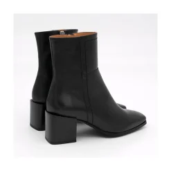 ANGEL ALARCON Twain - Botin Comodo De Piel Con Costuras Y Tacon Medio Clearance