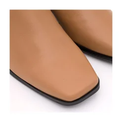 ANGEL ALARCON Twain - Botin Comodo De Piel Con Costuras Y Tacon Medio