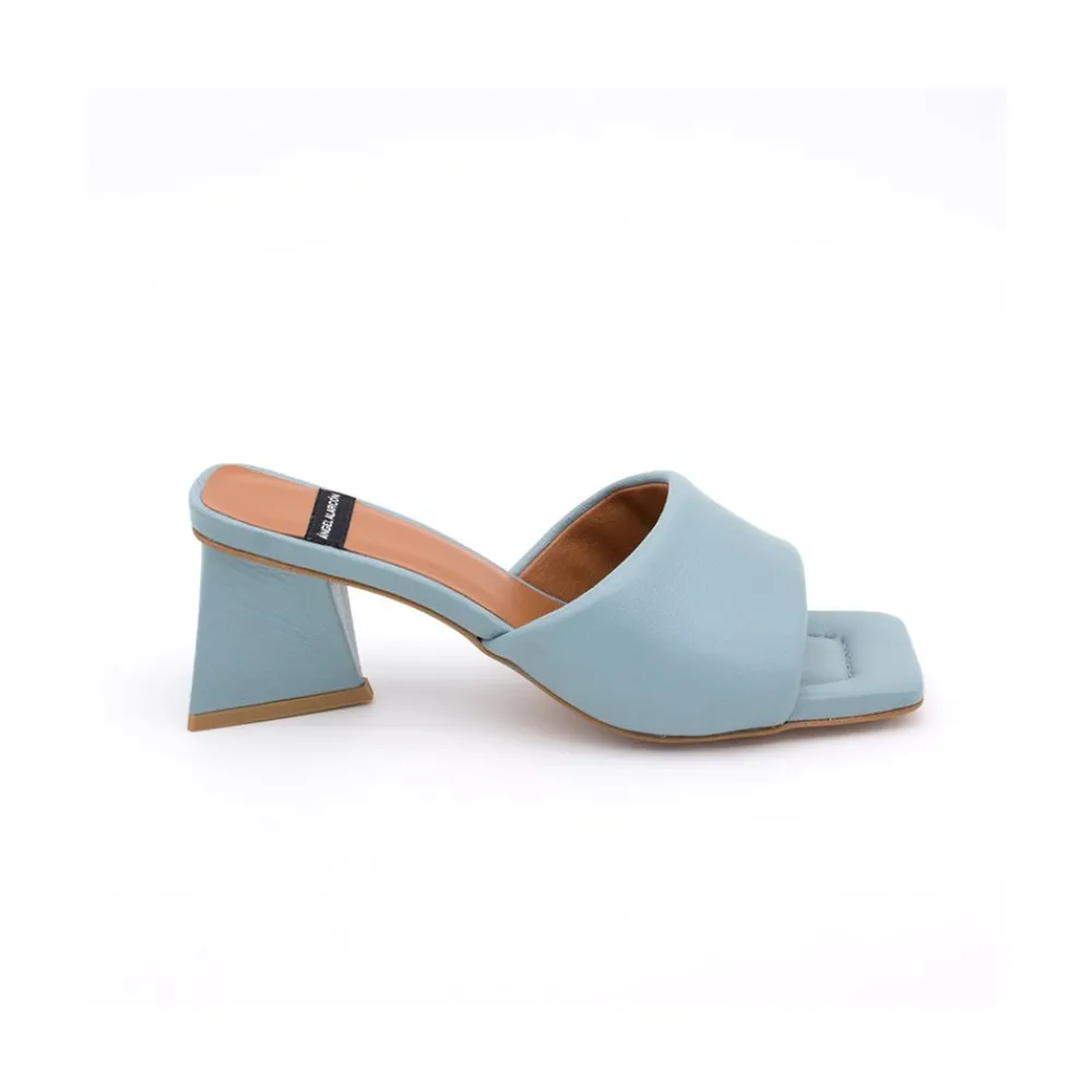 ANGEL ALARCON Veruca - Mule Acolchado Con Tacon De Diseno Moderno Outlet