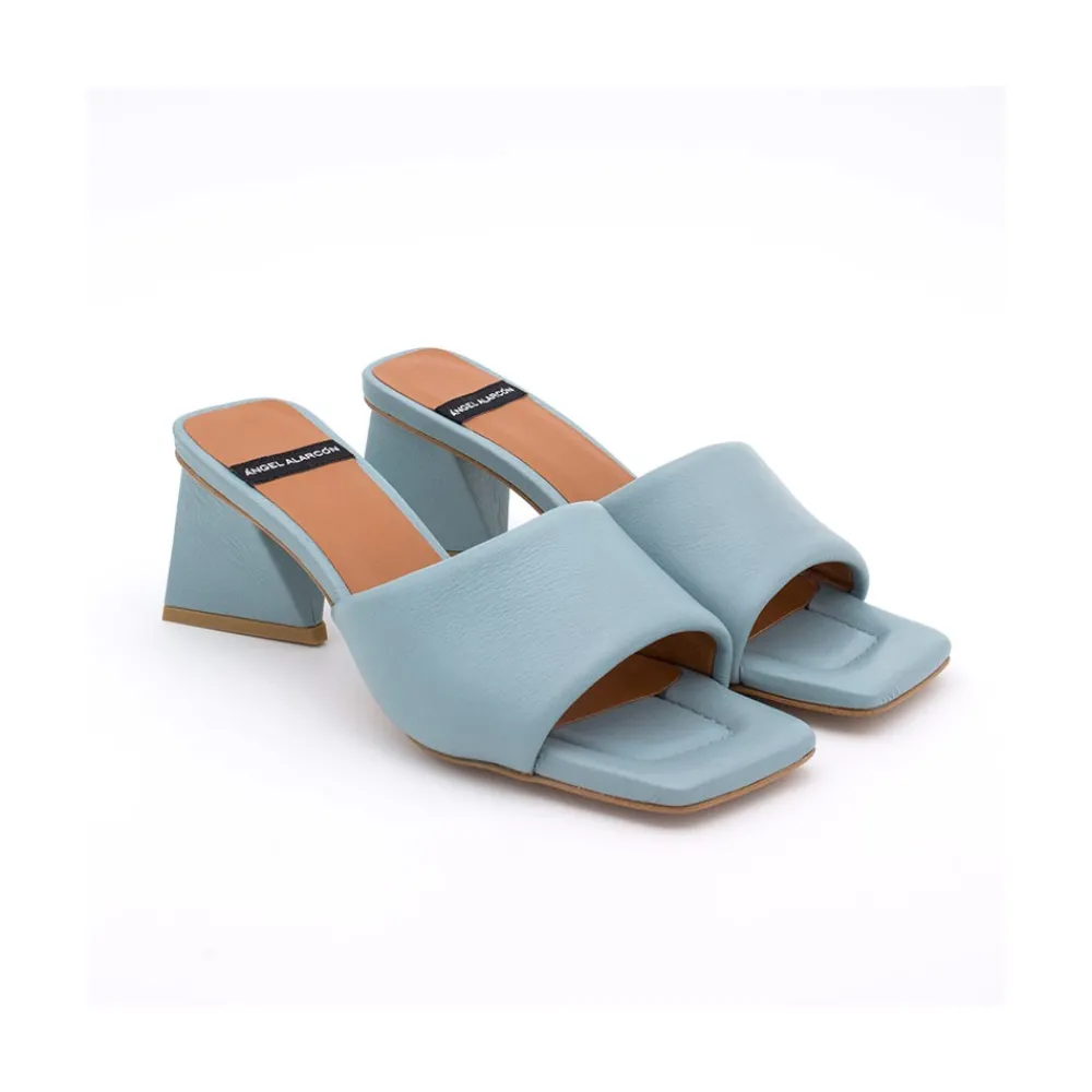 ANGEL ALARCON Veruca - Mule Acolchado Con Tacon De Diseno Moderno Outlet