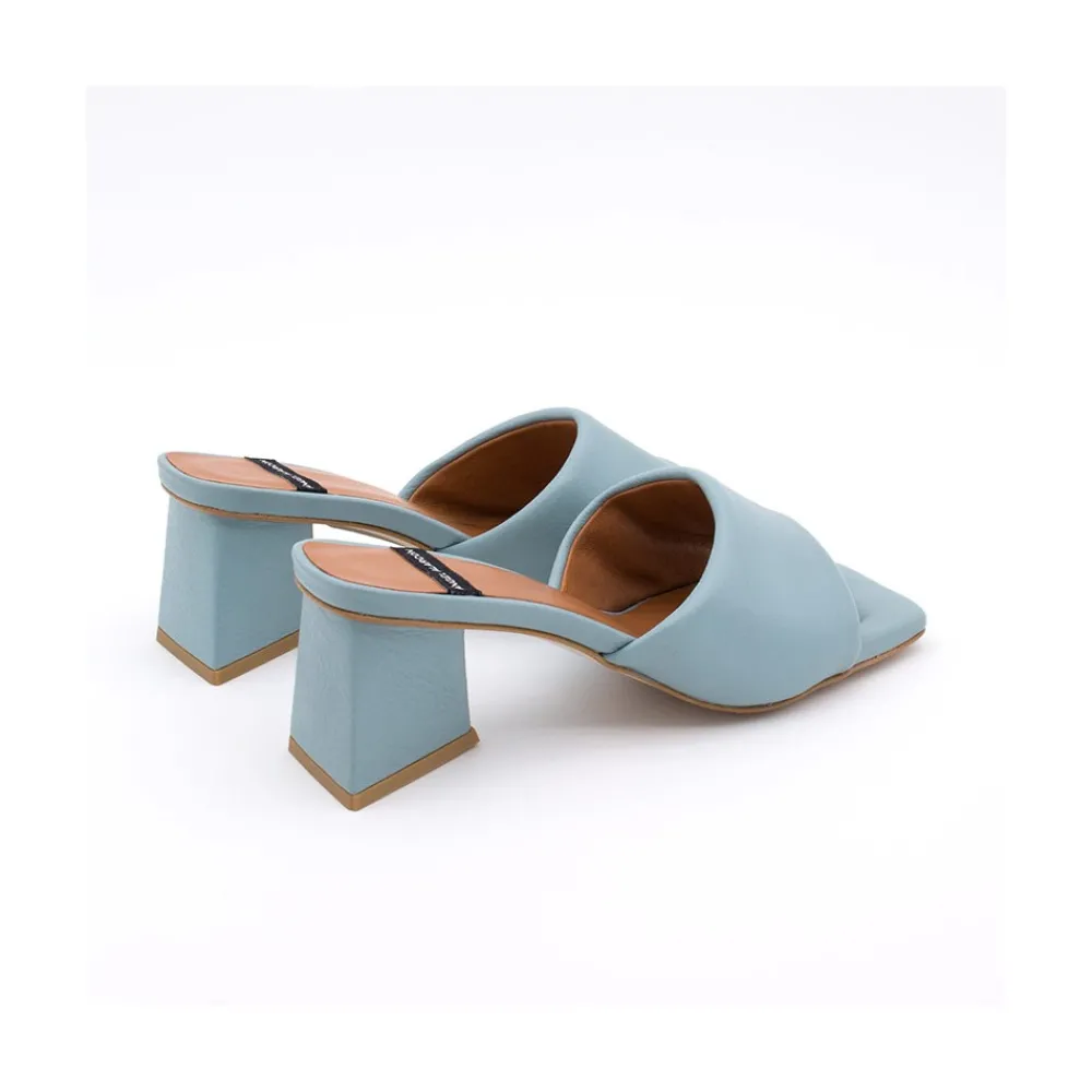 ANGEL ALARCON Veruca - Mule Acolchado Con Tacon De Diseno Moderno Outlet
