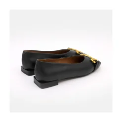 ANGEL ALARCON Vixen - Bailarina Plana De Piel Con Adorno Metalico Clearance