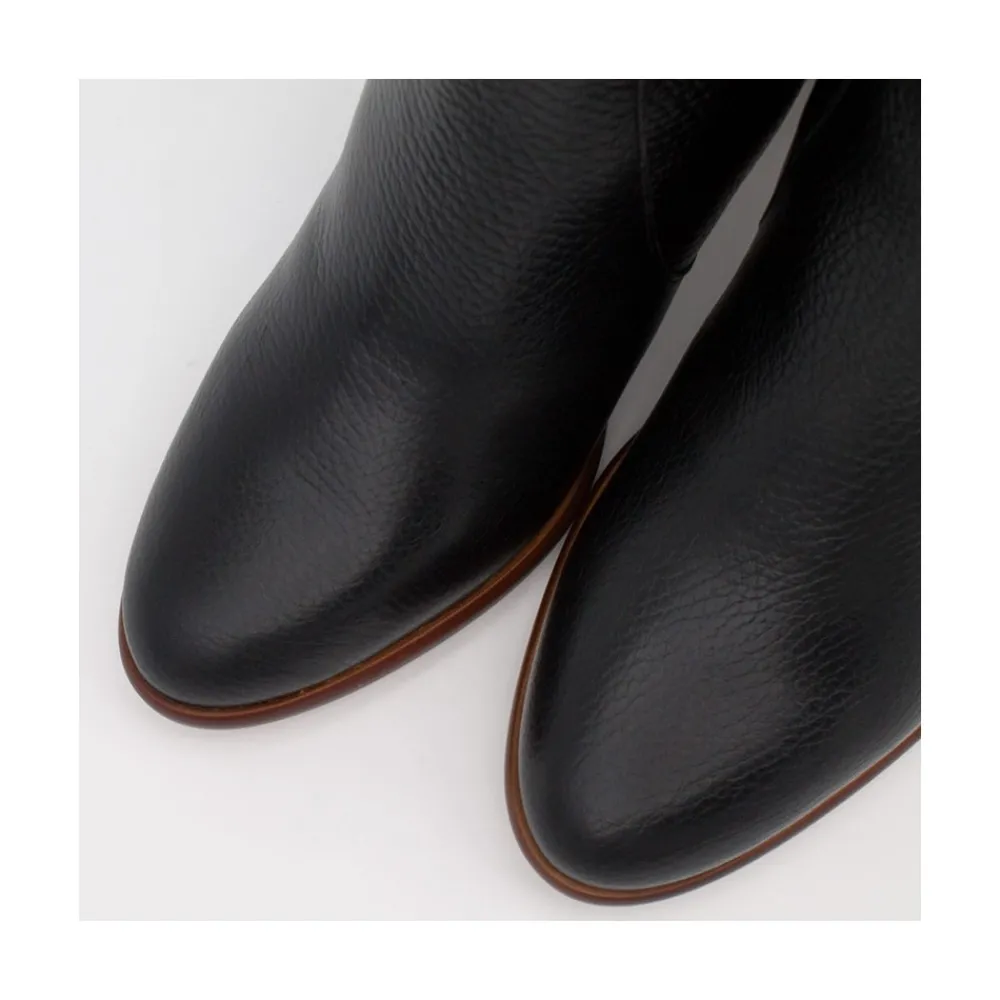 ANGEL ALARCON Xaya - Botin De Piel Con Tacon Alto De Puntera Redonda Discount