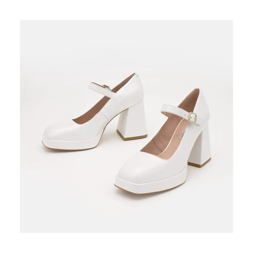 ANGEL ALARCON Zakia - Zapatos De Novia Diferentes, Mary Jane Con Tacon Ancho Y Plataforma Best